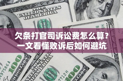 济南欠条打官司诉讼费怎么算？一文看懂败诉后如何避坑